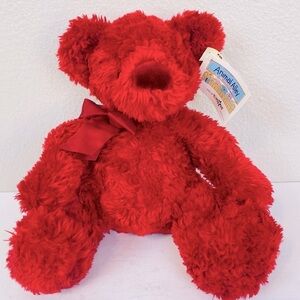 Toys “R” Us Animal Alley Red Shaggy Teddy Bear Plush W/ Tags 15”